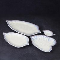 OEM Leaf-shaped Ceramic Plates Luxury Tableware Dishes