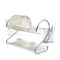 Multifunctional Kitchen Countertop Organizer Shelf Double Layer Dish Drying Rack With Mug Holder