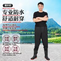 Waist-length Style Pattern Waterproof half Body Fishing Wader Breathable Fishing Chest Wader Suit with Gloves for Men Women Water Resistant Pants 