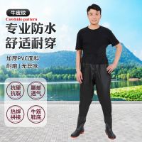 Waist-length Style Green Camouflage Fabric Waterproof half Body Fishing Wader Breathable Fishing Chest Wader Suit with Gloves for Men Women Water Resistant Pants 