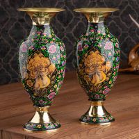 Hand Painted Brass Minakari Vase 2 Pcs AC-951