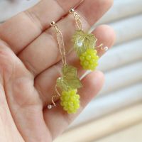 Livianla Jewelry Handmade Resin Grape Mismatched Earrings