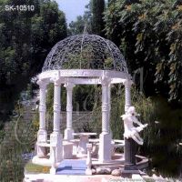 White Marble Outdoor Garden Gazebo with Columns