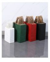 Colorful kraft retail paper bags with handles