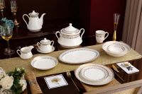 12 peoples 154pcs/set new bone china dinner set with gold ceal