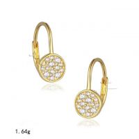 Yasvitti Zirconia 925 Silver Coin 18k Gold Plated Earring Earrings For Piercing Ears