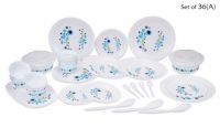 Unbreakable Dinner Set Gift Item Plastic Light Weight of 32 pcs Exclusive and Microwave Safe, Printed Round Flourish Pieces Safe Print May Very (Dinner Pack Pcs32 - Multi Color)