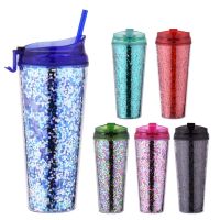 700ml Double Wall Acrylic Tumbler With Glitter Insert