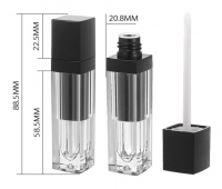 plastic black transparent lip gloss tube of color cosmetic