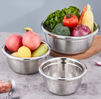 Thickened and Deepened Stainless Steel Rice Sieve, Vegetable Washing Basket