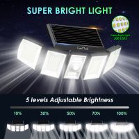Geomade 5 Head Solar Light Outdoor Waterproof Flood Dusk To Dawn Garden Lights With Remote Controller