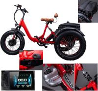 Cheap Price Full Suspension 48v 350w 3 Wheel Electric Cargo Tricycle With Dual Battery 48v 7.8ah