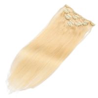 High Quality Clip In Hair Extensions Remy Hair Clip On Hair  5-10pieces Per Pack Blonde Color 75g-200g