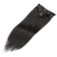 High Quality Clip In Hair Extensions Remy Hair Clip On Hair  5-10pieces Per Pack Black Color Crown Color