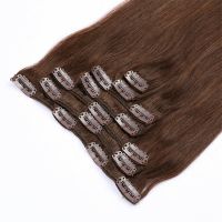 High Quality Clip In Hair Extensions Remy Hair Clip On Hair  5-10pieces Per Pack Black Color Crown Color