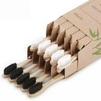 Oem Odm Bamboo Toothbrush , Cheap Wholesale Hotel Toothbrush Customized White Color 4 In Packs Kids Adult Toothbrushes Black Color