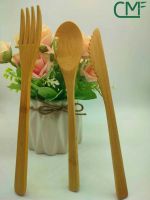 High Quality Reusable Bamboo Cutlery Set 3 In 1 100% Natural Bamboo Cutlery Set In White Bag For Customized Logo Zero Waste