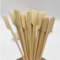 Biodegradable Paddle Rotating Bbq Skewer Disposable Bamboo Gun Skewer Burger Bamboo Sticks With Customize Logo