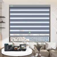 Custom Rechargeable Lithium Battery Motorized Zebra Blinds