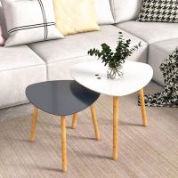 Coffee Side Table Home Bamboo Table Set 2 For Living Room