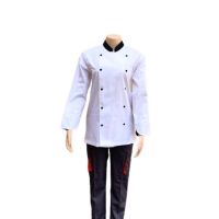NASHITA Chef Jacket Coat Long Sleeve black mandarin collar made from Breathable Twill Cotton with Sleeve Pocket | For Restaurant, Cafe, Bakery, Home Kitchens | Wash and Wear Durable Fabric