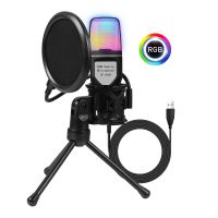 Computer Wired Cheap Flexible Usb Condenser Led Rgb Gaming Microphone With Stand For Pc Laptop