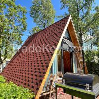 A Frame Wooden Cabin Villa Heat-insulated Prefab Tiny House