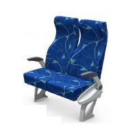 Double Rotating luxury leather train passenger seat with cup holder