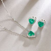 Love Heart Set Necklace Earrings Jewelry