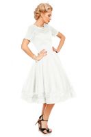 White Wedding Bridesmaid Dress Vintage Retro Fit Flare