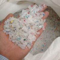 Hot washed 100% clear PET bottle scrap / PET flakes /recycled PET Resin Factory/ milk bottle scrap