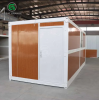 20ft Foldable Container House Wood Grain Color Wall White Frame Custom Manufacturer