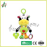 Sound Sensing And Musical Toy Colorful Cow Stroller Stuffed Animal