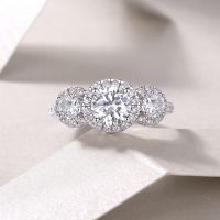 Fashion Rings 1carat Moissanite Diamond Engagement Ring 100% 925 Sterling Silver Jewelry Women Ring