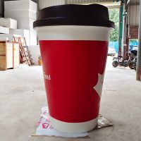 Custom Fiberglass Sculpture Coffee Cup For Indoor Decoration