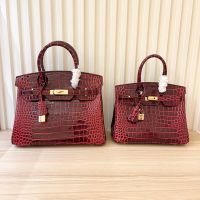 2024 new high-end genuine leather crocodile pattern platinum bag large capacity fashionable shoulder crossbody handbag for women