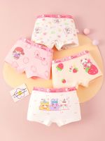 4 pcs High quality custom kids underwear soft breathable cotton cute girls boxer briefs