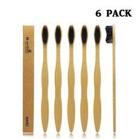 Hard Bristles Bamboo Toothbrush for Adult Pack of 6