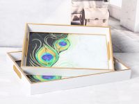 Factory custom wholesale perfect details  serving tray luxury rectangle