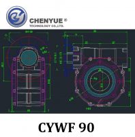 CHENYUE High Torque Worm Gear Reducer CYWF 90 Input 35 mm Output hole 90mm Speed Ratio from 5:1 to 100:1 CNC Gearbox Free Maintenance