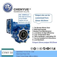 CHENYUE Big Input Hole Worm Gearbox CYWF50 Input 22 Output 50mm Speed Ratio from 5:1/100:1 Speed 80-233N.m Engine 3Kw Free Maintenance