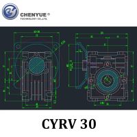 CHENYUE High Torque Worm gearbox Worm Speed Reducer NMRV 30 CYRV30 Gearbox Input 9/11mm Output 14mm Speed Ratio from 5:1 to 80:1 Free Maintenance