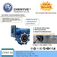 CHENYUE Big Input Hole Worm Gearbox CYWF 50 Input 22mm Output 50mm Speed Ratio from 5:1/100:1 Speed 80-233N.m Engine 3Kw Free Maintenance