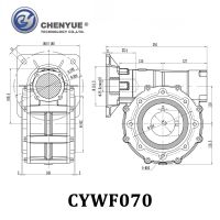 CHENYUE Large Output Bore Worm Gearbox CYWF 70 Input 35mm Output 70mm Ratio 5:1/100:1 Torque 200-647N.m Engine 7.5Kw Free Maintenance