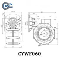 CHENYUE Large Output Bore Worm Gearbox CYWF 60 Input 35mm Output 60mm Ratio 5:1/100:1 Torque 200-647N.m Engine 7.5Kw Free Maintenance