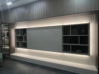 Modern design wine cabinet with drawers and LED light for large wall display
