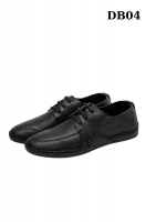 Men's Derby Shoes With Genuine Leather And Rubber Sole