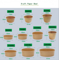 Kraft paper salad bowls