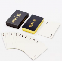 Custom Texture Black Core Paper Poker Playing Cards Gold Edge Poker With Special Gold Foil Stamping Paper Box