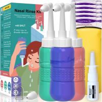 Neti Pot - 5 x Sinus Rinse Mix+Nasal Wash Bottle+Spray Bottle+Storage Bag, Nasal Rinse Sachets Kit, Neti Pot Salt, Nasal Irrigation, Sinus Relief, Nasal Wash Nose Rinsing Cleanse Bot